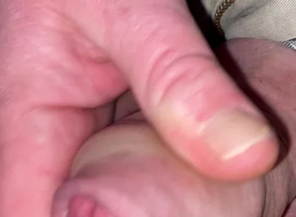 Close up Edging Tight Foreskin with Big Cockhead