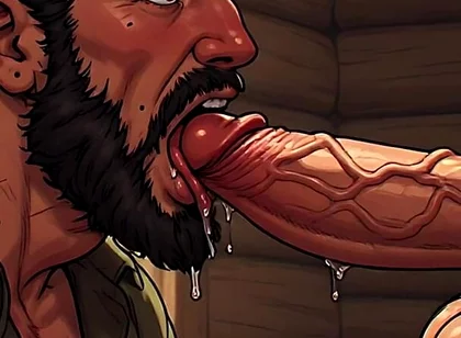 Rugged Manly Men Sucking Cock Art