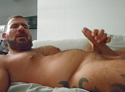 Stepdaddy Wanking on Couch