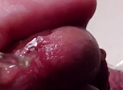 Peehole Piss Play Close up View in Slow Motion