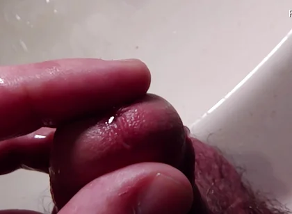 Peehole Piss Play Close up View in Slow Motion