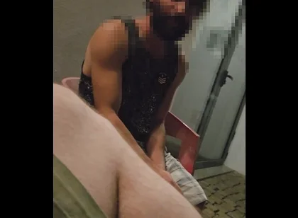 Random Straight Hairy Portuguese Guy with Big Dick Conviced to Get His First Gay Blowjob