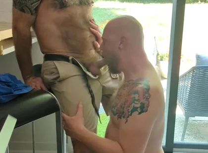 Sucking on Stepdad's Big Cock