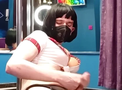 Holding My Cock While I Sit on the Toy. so Close to Breaking