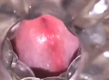Close-up Cock in Tool for Masturbate Orgasm on Flash