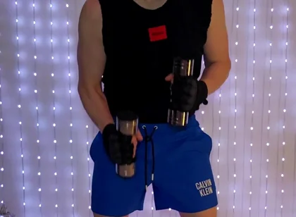 Fitness Workout in Blue Ck Shorts