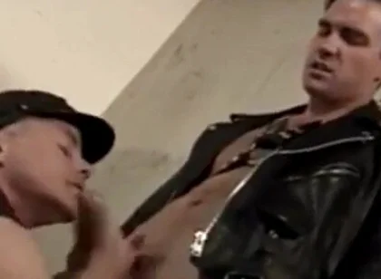 Big leather master cock sucking