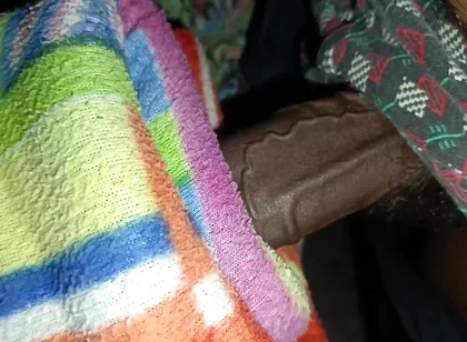 Big Black Cock a Man Handjob in Night Room
