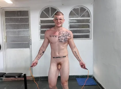 White Shaved Training Naked