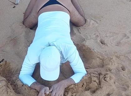 Ladysilva on the Beach in Panties Showing off Her Sexy Ass