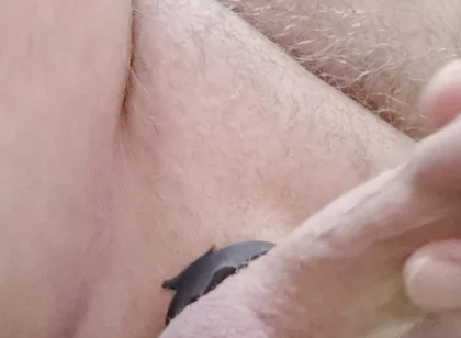 Grandpa Sits in Armchair and Plays with His Little Cock with a Vibrator Around His Little Cock