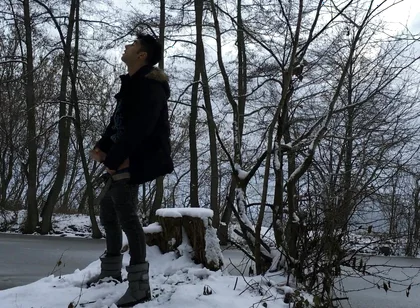 Winter Jerk off in Snowy Land Two Times