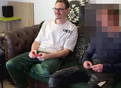 Mike Loses Bet While Gaming and Has to Give His Shy Straight Friend a Blowjob