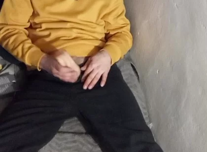Masturbating in Bed at the Cabin