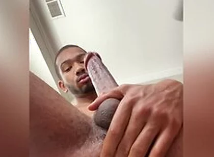 Rome Stroking His Big Black Dick