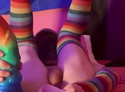 (full Video) Size Queen Femboy Raine Stretched By Massive Fantasy Dildos!