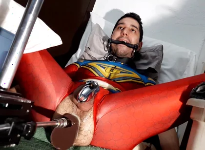 October 2021 Ricky Cage Live Show - Cock-locked Superhero Takes Dicks in Ass and Mouth!