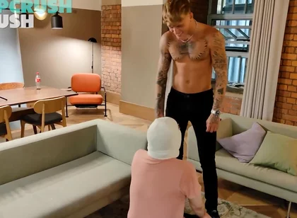 Tattoo teen spitting master
