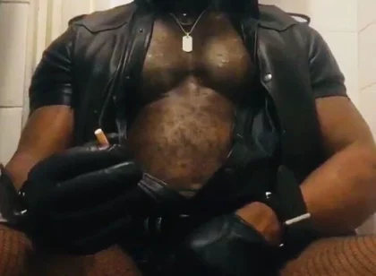 Leather Muscle Verbal Smoke Session