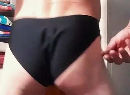 Crossdresser Cdmichell Wearing Daughters Black Panties