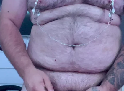 Cock and Ball Bondage with Nipple Clamps and Butt Plug