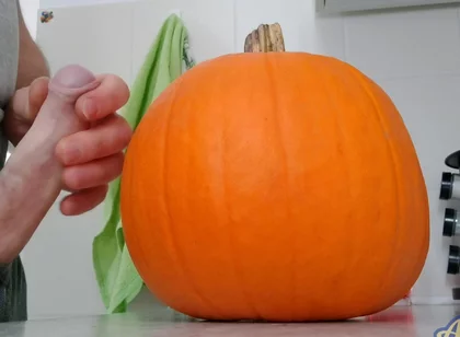 Another Halloween Orgasm. Throbbing and Thick on Pumpkin.