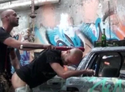 Skinhead boys outdoor fucking