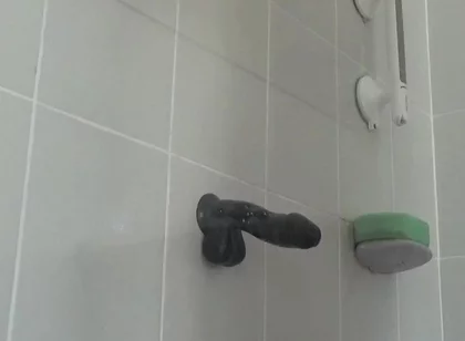 Riding a Large Black Cock Dildo 1