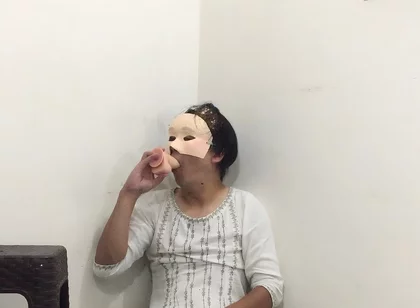 Femboy Sissy Deepthroats a Dildo, Plays with Their Nipples and Does a Cumshot