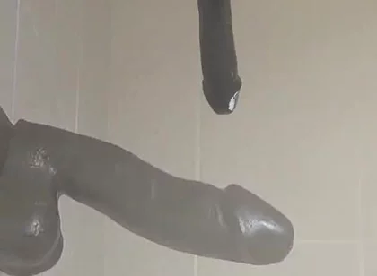 Good Views of Riding Large Black Cock Dildo