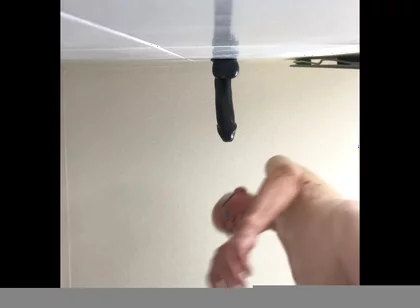 Good Views of Riding Large Black Cock Dildo