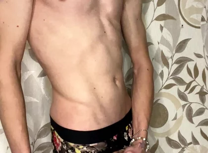 Handjob in Girls' Panties and Dirty Talk