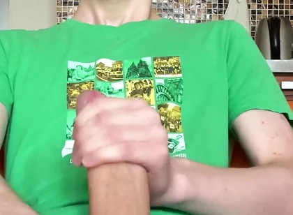 Big Load From a Boy in a Green T-shirt