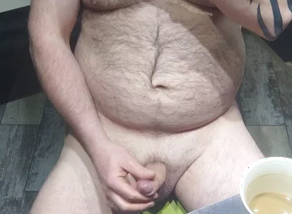Drinking Morning Coffe and Jerk My Cock