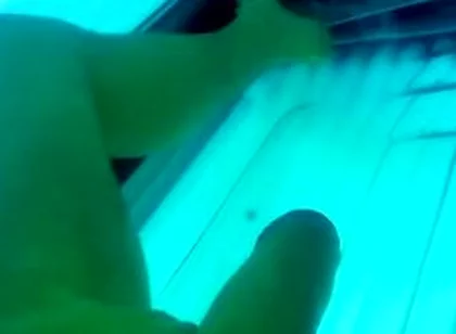 Justa9er Playing Around In Tanning Bed With My Big White Cock