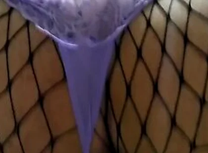 Femboy Trap Riding Dildo In Sissy Fishnet And Thigh High Socks