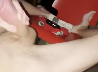 Athletic Russian guy with a massive cock cums on his abs with moans