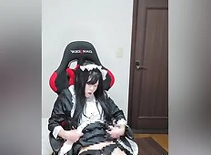 [crossdressing] Japanese Crossdresser Masturbating In Maid Outfit