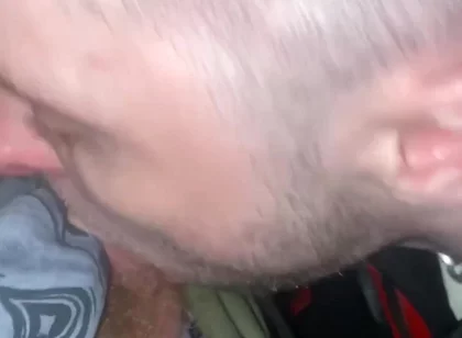 Kinkysirius in Chav Scally Outfit Sucks Hard by Leather Bear in the Public Restroom