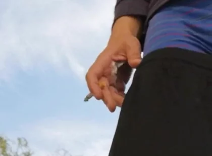 Hot Guy Caught Smoking and Sagging Outside (non-nude)