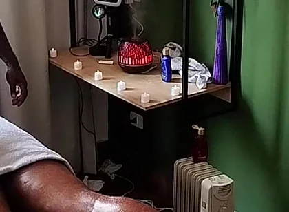 Camera Captures Image of Bear Receiving Massage.