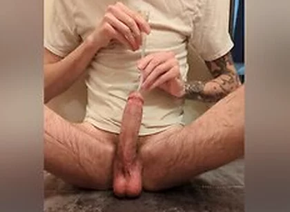 Pissing All Over Myself With Hot Catheter Play