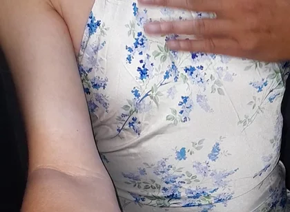 Crossdressing Cum Wearing Satin Halter Neck Dress