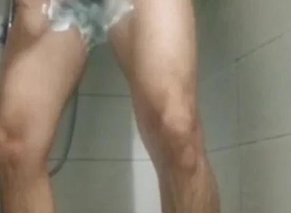 Shaving Cock and Asshole in The Shower