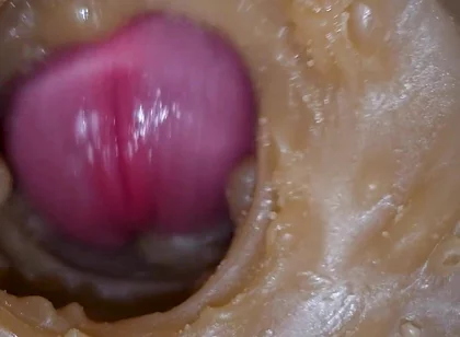 Precum Squirting in My Pussy Toy Camera in Vagina 4K. Extreme Close up!