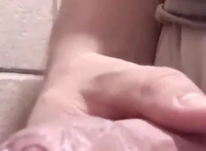 Cock Ring in a Public Bathroom Is Fun!