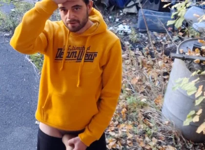 Masturbating in an Abandoned Factory Outdoors and Inside Halls