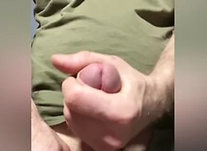 Builder Jerks Off Hot Dick After Work! Big Load Of Cum!