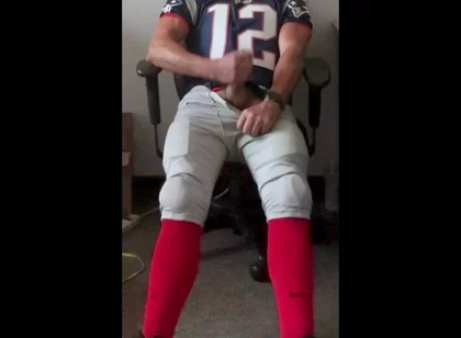Jockdad87 Jerks and Shoots a Load in His Football Uniform