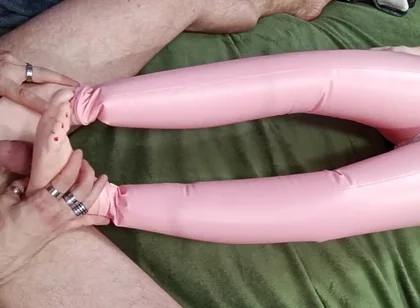 Footjob with Red Nails